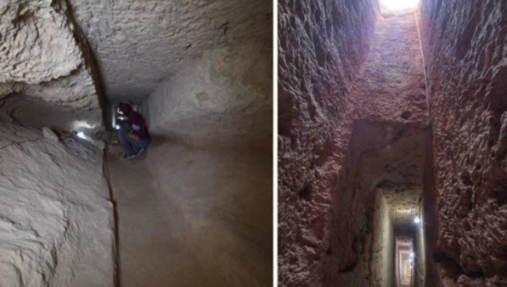 Il tunnel che potrebbe portare alla tomba di Cleopatra (Fonte Times of Israel)