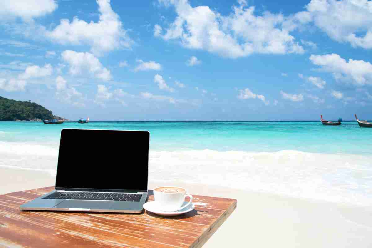 Pc in spiaggia