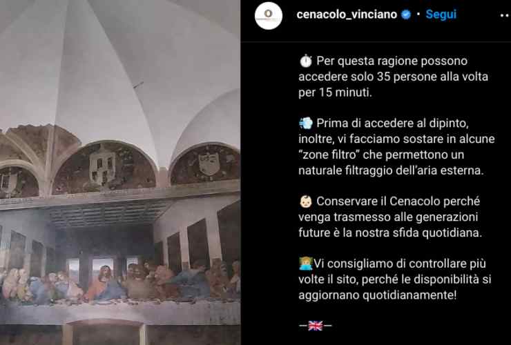 Cenacolo capolavoro vinciano