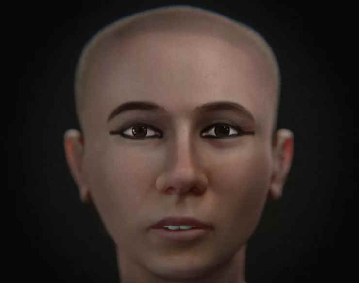 Volto di Tutankhamon 3d dallo studio 2023