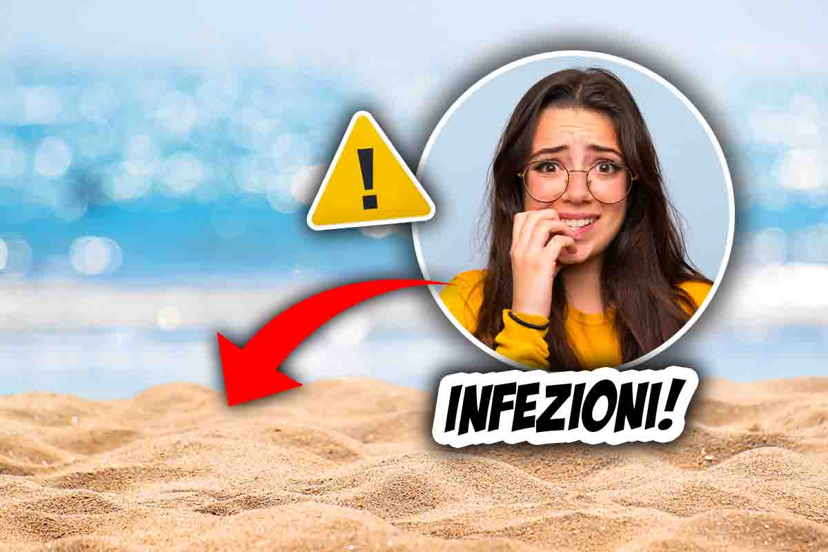 sabbia mare bambini infezioni