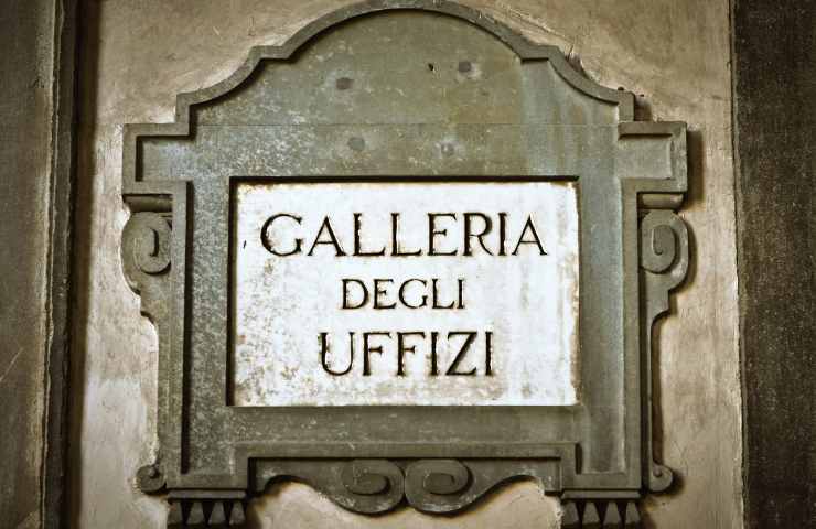 targa scritta galleria degli uffizi